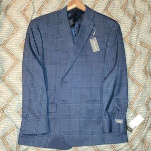 NWT Michael Kors Navy Plaid Sport Coat 46 Regular